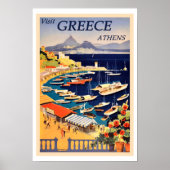 Poster Athènes, Grèce Vintage voyage (Devant)