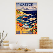 Poster Athènes Grèce Vintage Voyage en Grèce (Cuisine)