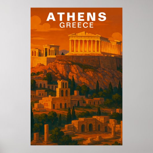 Poster Athens, Greece Ancient Classic Ruins (Devant)