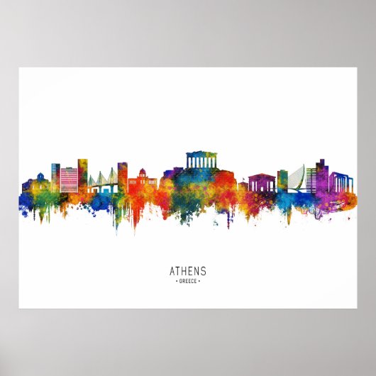 Poster Athens Greece Skyline (Devant)