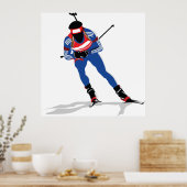 Poster Athlète De Biathlon Sur Skis (Cuisine)