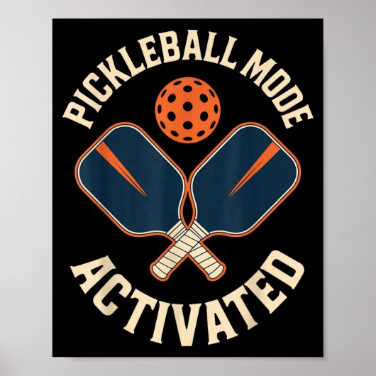 Poster Athlète de sport en mode pickleball activé (Devant)