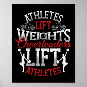 Poster Athlètes soulevant des poids Cheerleader soulevant