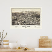 Poster Athol, MA Carte panoramique - 1887 (Cuisine)