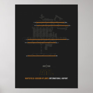 Poster ATL - Diagramme de l'aéroport d'Atlanta