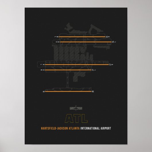 Poster ATL - Diagramme de l'aéroport d'Atlanta (Devant)