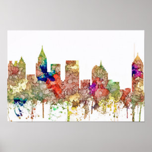 Poster Atlanta Georgia Skyline SG-Faded Glory