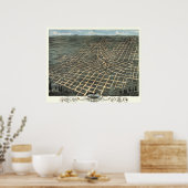 Poster Atlanta, Géorgie - 1871 (A. Ruger) BigMapBlog.com (Cuisine)