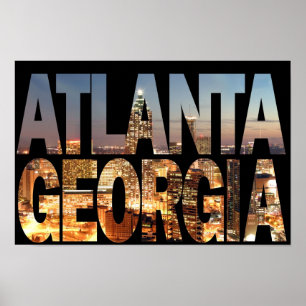Poster Atlanta Géorgie à Twilight