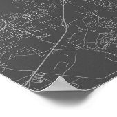 Poster Atlanta, Géorgie (blanc sur noir) (Coin)