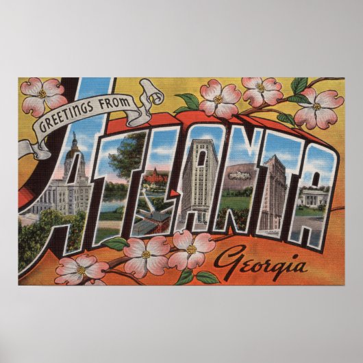 Poster Atlanta, Géorgie - Scènes de grandes lettres 3 (Devant)
