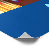 Poster Atlanta Skyline par nuit avec réflexions (Coin)