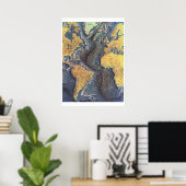 Poster " Atlantic : 1968 - The Atlantic OCEAN FLOOR map . (Bureau à domicile)