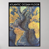 Poster " Atlantic : 1968 - The Atlantic OCEAN FLOOR map . (Devant)