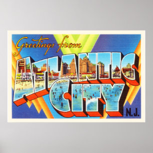 Poster Atlantic City 2 New Jersey NJ Vintage voyage -