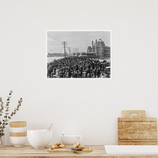 Poster Atlantic City Boardwalk crowd 1911 (Cuisine)