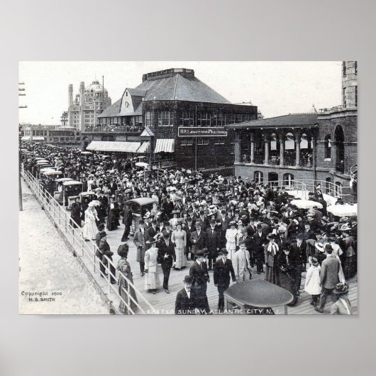 Poster Atlantic City, New Jersey, dimanche de Pâques, Vin (Devant)