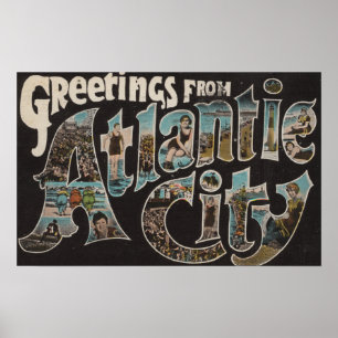 Poster Atlantic City, New Jersey - Grandes Lettres Scènes