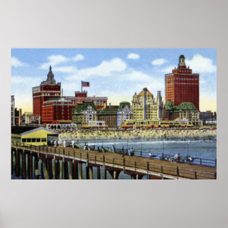 Poster Atlantic City New Jersey Shoreline View
