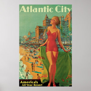 Poster Atlantic City, New Jersey Vintage voyage