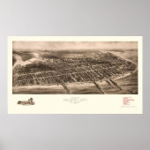 Poster Atlantic City, NJ Panoramic Map - 1909 (Devant)