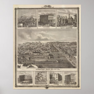 Poster Atlantic, Iowa farms & bldgs