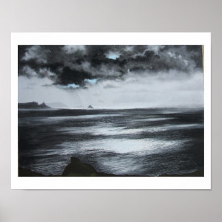 Poster "Atlantic Light" en noir et blanc