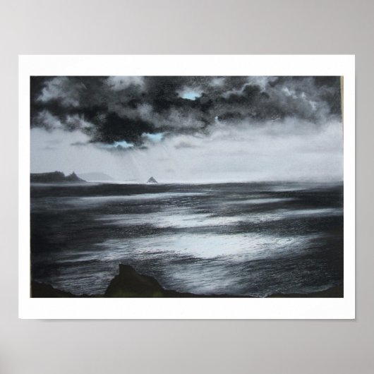 Poster "Atlantic Light" en noir et blanc (Devant)