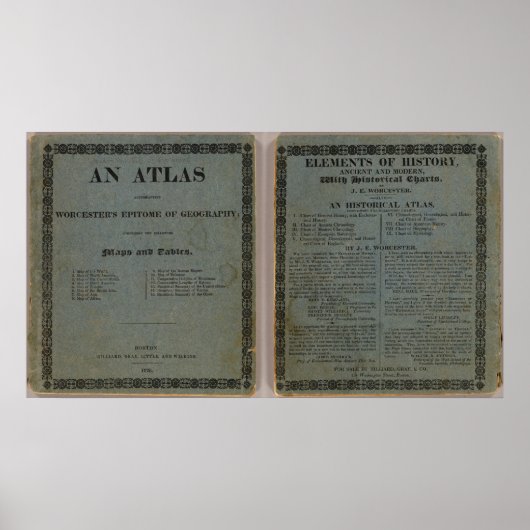 Poster Atlas accompagnant Worcester's Epitome (Devant)