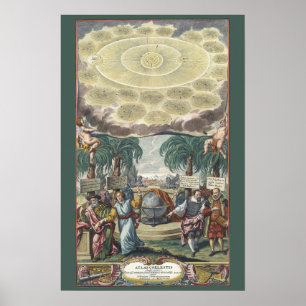Poster Atlas Coelestis par Doppelmaier, Astronomie Vintag