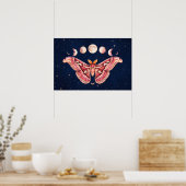 Poster Atlas Moth Celestial Moon Phase | Boho Lunar Art (Cuisine)