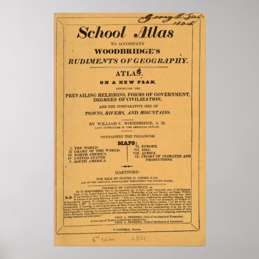 Poster Atlas scolaire, rudiments de géographie de Woodbri (Devant)