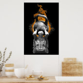 POSTER ATLAS TENANT UN KETTLEBELL SUR LE FEU (Cuisine)