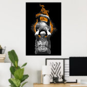 POSTER ATLAS TENANT UN KETTLEBELL SUR LE FEU (Bureau à domicile)