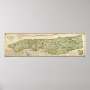Poster Atlas topographique de ville de New-York, 1874