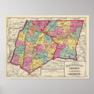 Poster Atlas topographique des comtés 5 du Maryland