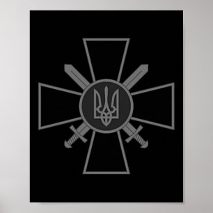 Poster Ato Cross Tryzub Ukraine Volodymyr Zelensky Présid