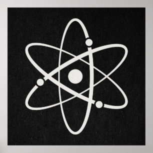 Poster Atomes Science Atome Orbite Icône Molécule Art Noi