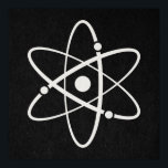 Poster Atomes Science Atome Orbite Icône Molécule Art Noi<br><div class="desc">Avec un design d'icône atomique orbic sur le thème de la science amusante avec des illustrations en blanc sur un arrière - plan de style papier noir. Parfait comme cadeau pour un scientifique ou pour quiconque aime la science ! Visitez nos autres articles pour trouver des modèles plus classiques et...</div>