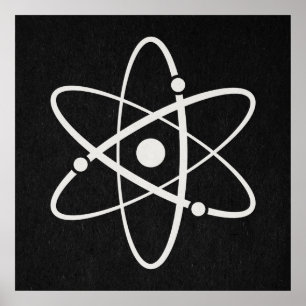Poster Atomes Science Atome Orbite Icône Molécule Art Noi