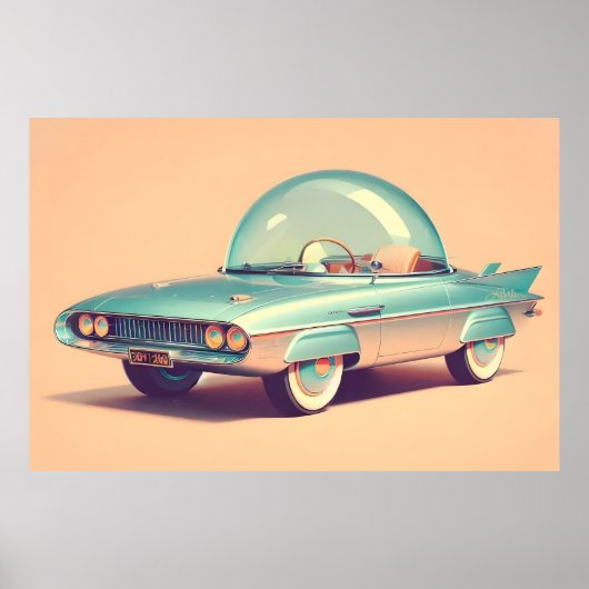 Poster Atomic Futuristic Bubble Blaster Car  (Devant)