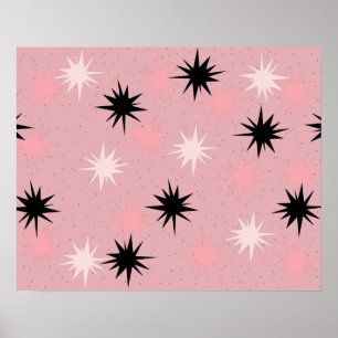 Poster "Atomic Pink Starbursts"