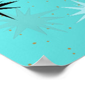 Poster Atomic Turquoise Starbursts (Hoek)