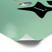 Poster Atomique Futuriste Le Leaping Cat Lounge (Coin)