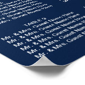 Poster Attachement du Mariage bleu de la marine (Coin)