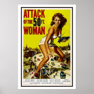 Poster Attaque de la 50 Foot Woman BMovie Vintage