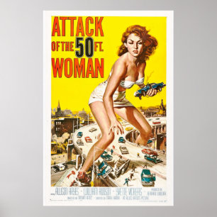 Poster Attaque De La Femme 1958 De 50ft Art Retro Movie