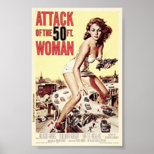 Poster Attaque de l'affiche de la femme de 50 pieds (1958 (Devant)