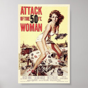 Poster Attaque de l'affiche de la femme de 50 pieds (1958