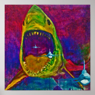 Poster attaque de requin